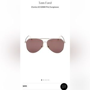 BRAND NEW Tom Ford Charles-02 60mm Aviator Sunglasses-Rose Gold/Brown